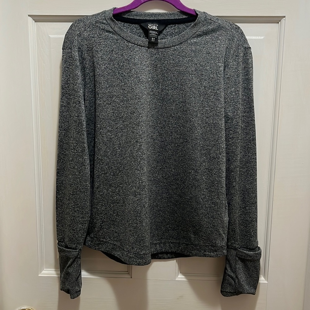 Athleta Girl New Gray Seamless Sports Top with Thumbholes